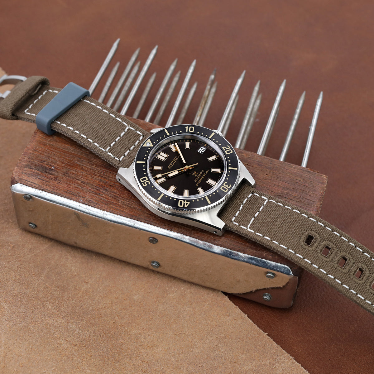 Seiko SPB147 Prospex Diver 62MAS Reissue Black Dial Strapcode Watch Bands