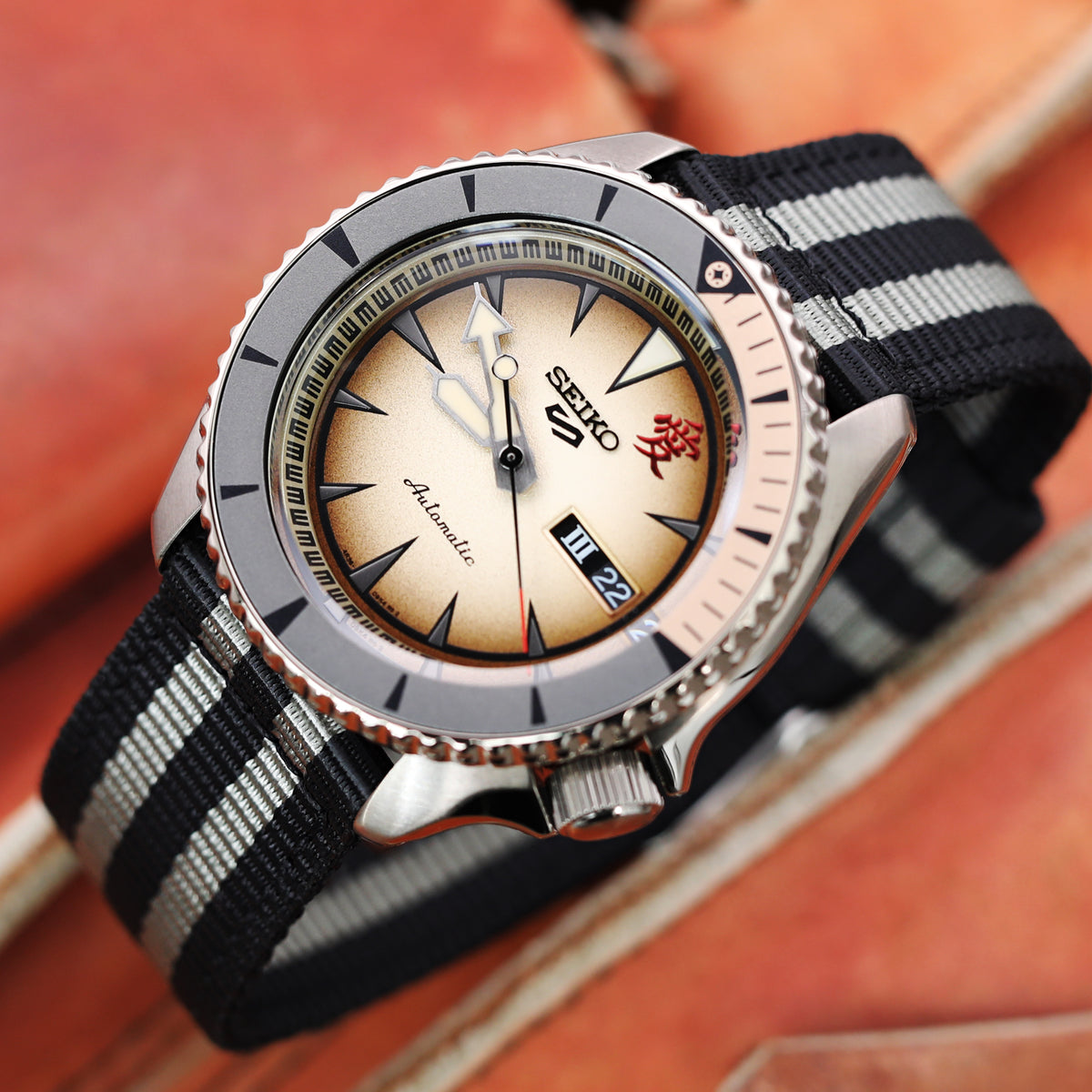 Seiko 5 Sports SBSA093 SRPF71K1 Naruto &amp; Boruto Limited 6500, GAARA Strapcode Watch Bands