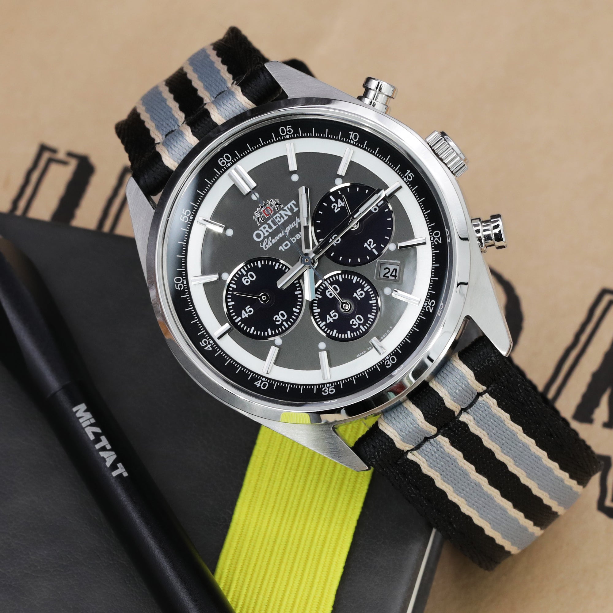 Orient Grey Panda Neo 70s Solar Chrono WV0011TX Japan Edition Strapcode Watch Bands