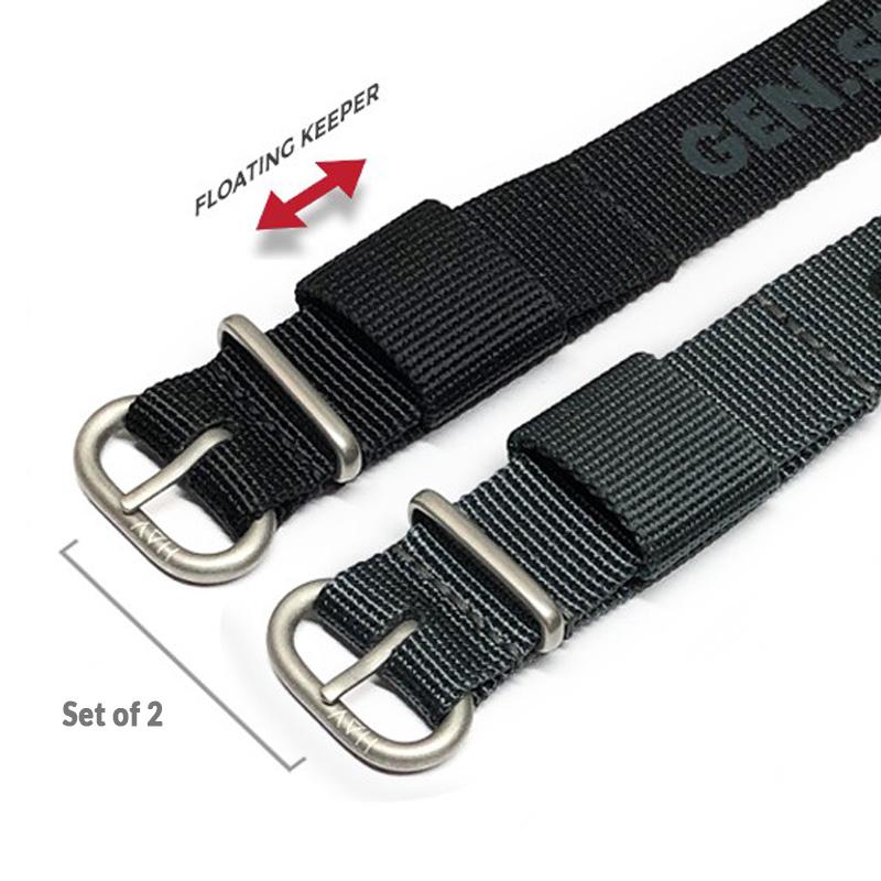 The General Service Strap set of TWO (Black & Grey) by HAVESTON Straps Strapcode Watch Band