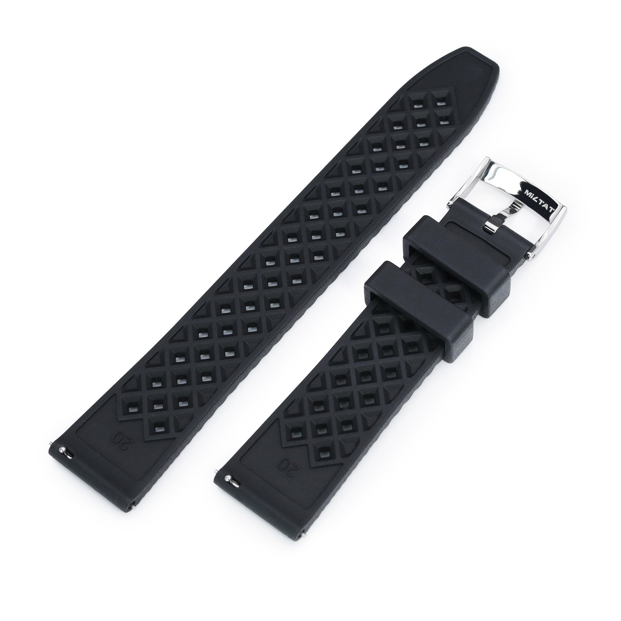 Rhombus Black FKM Quick Release rubber watch strap, 20mm


 Strapcode Watch Bands