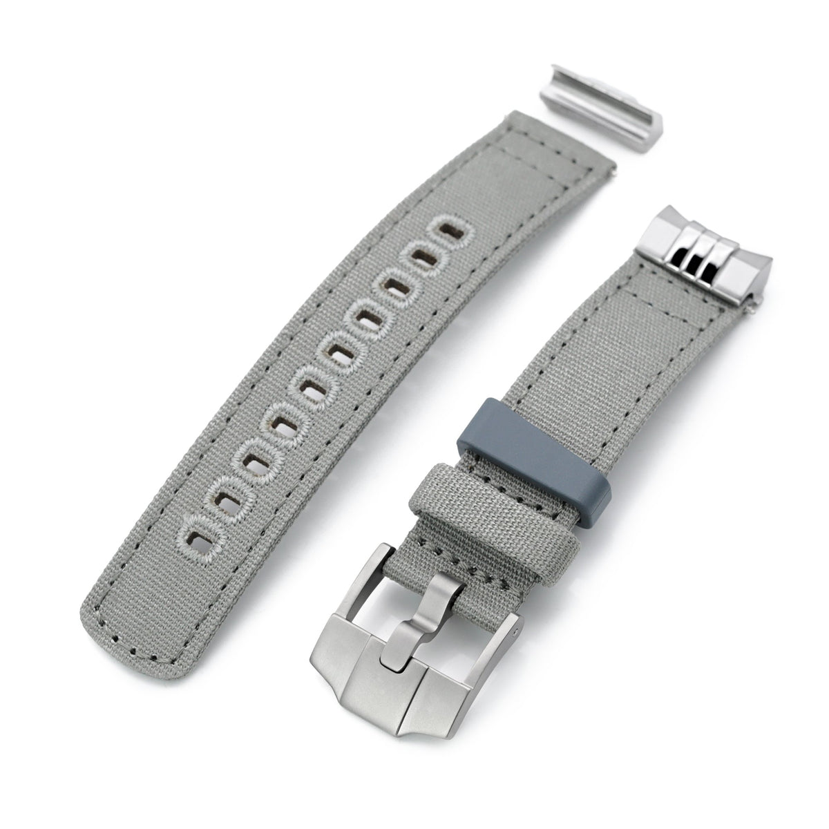 Khaki Green Quick Release Add-on End Piece Canvas + Watch Strap for Seiko Sumo SPB103 Strapcode Watch Bands