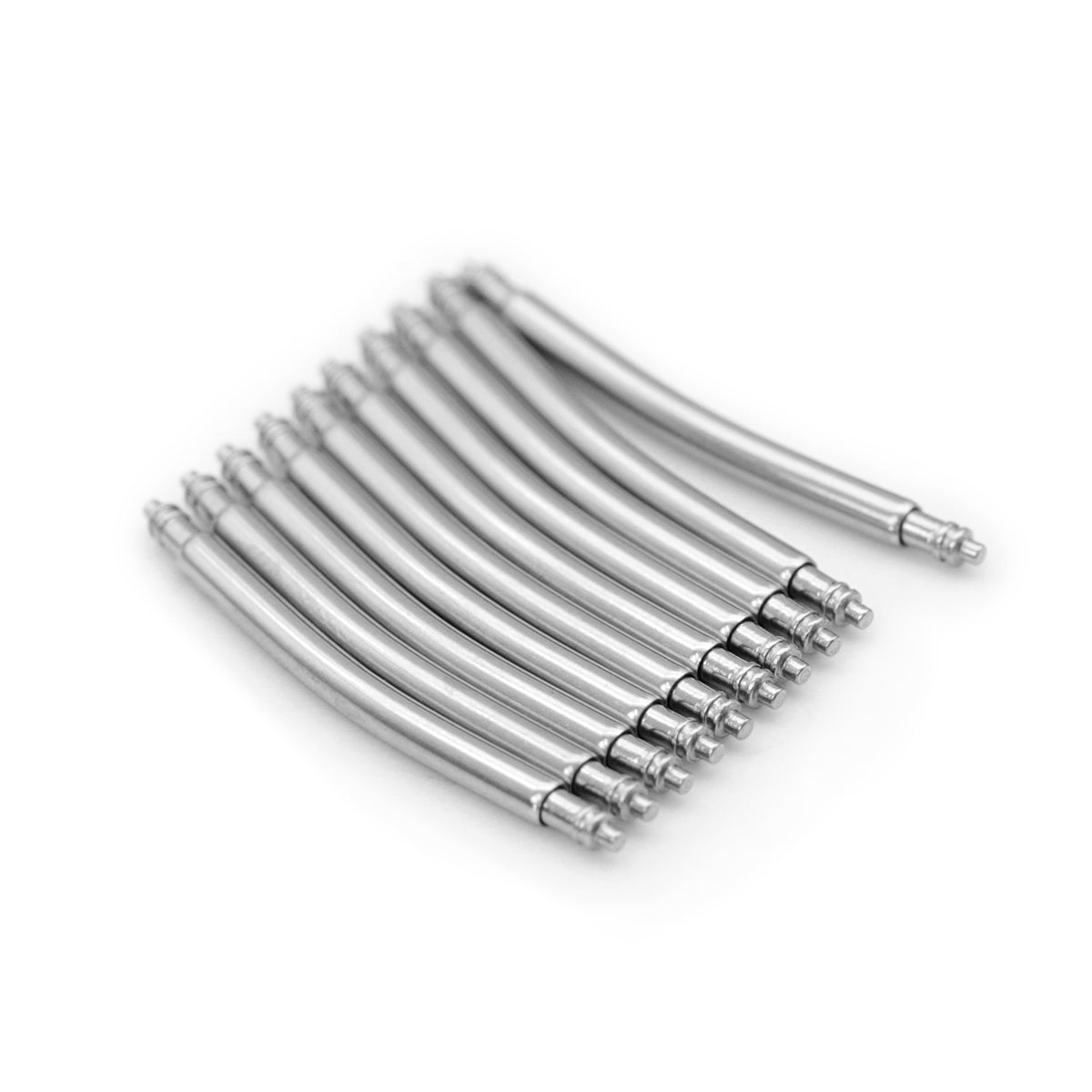 18, 20, 21, 22, 24mm Curved Spring Bars Double Shoulder 1.78mm Dia. (pack of 20 pieces)