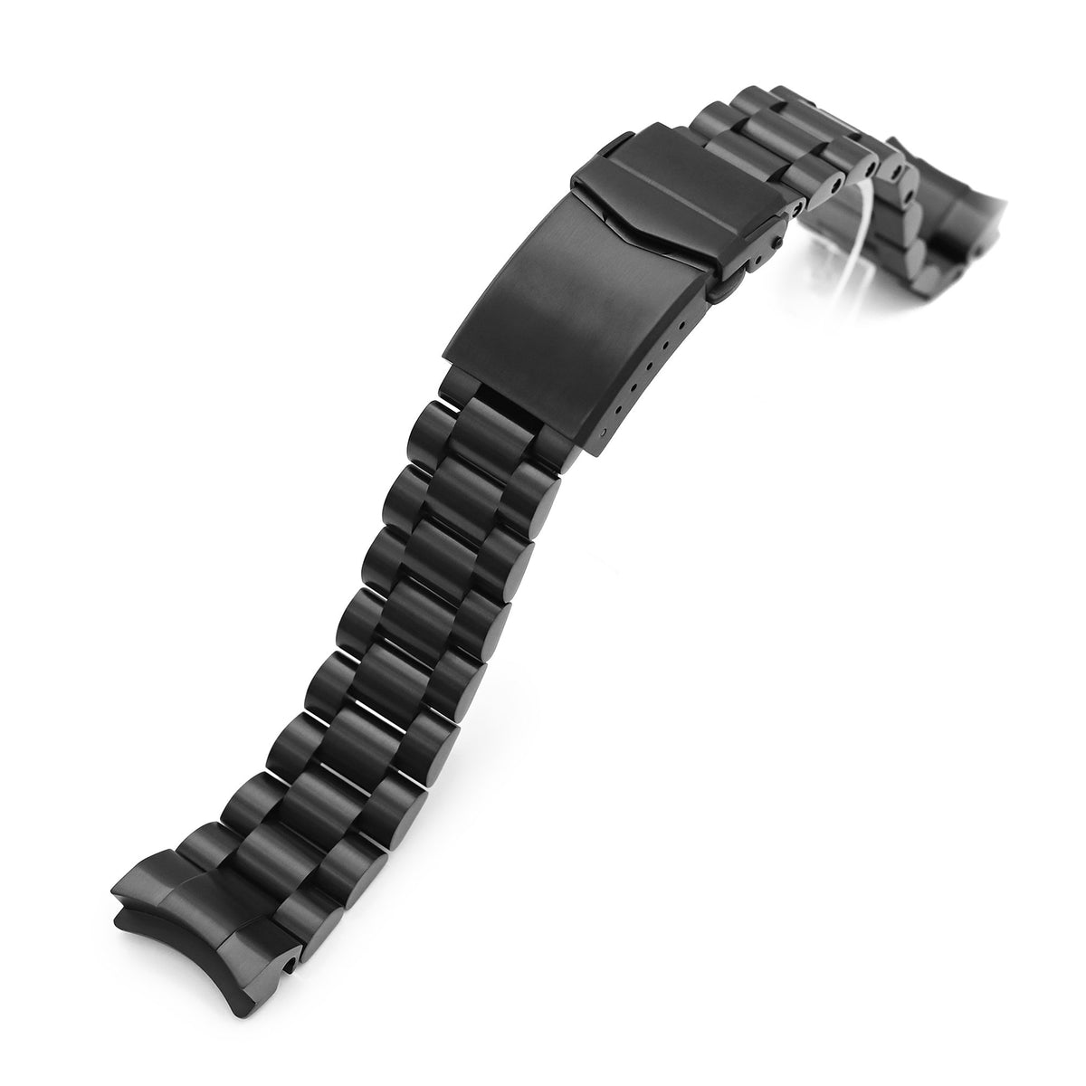 20mm Endmill 316L Stainless Steel Watch Band for Seiko Black Sumo SPB125J1, Diamond-like Carbon (DLC coating) V-Clasp Strapcode Watch Bands