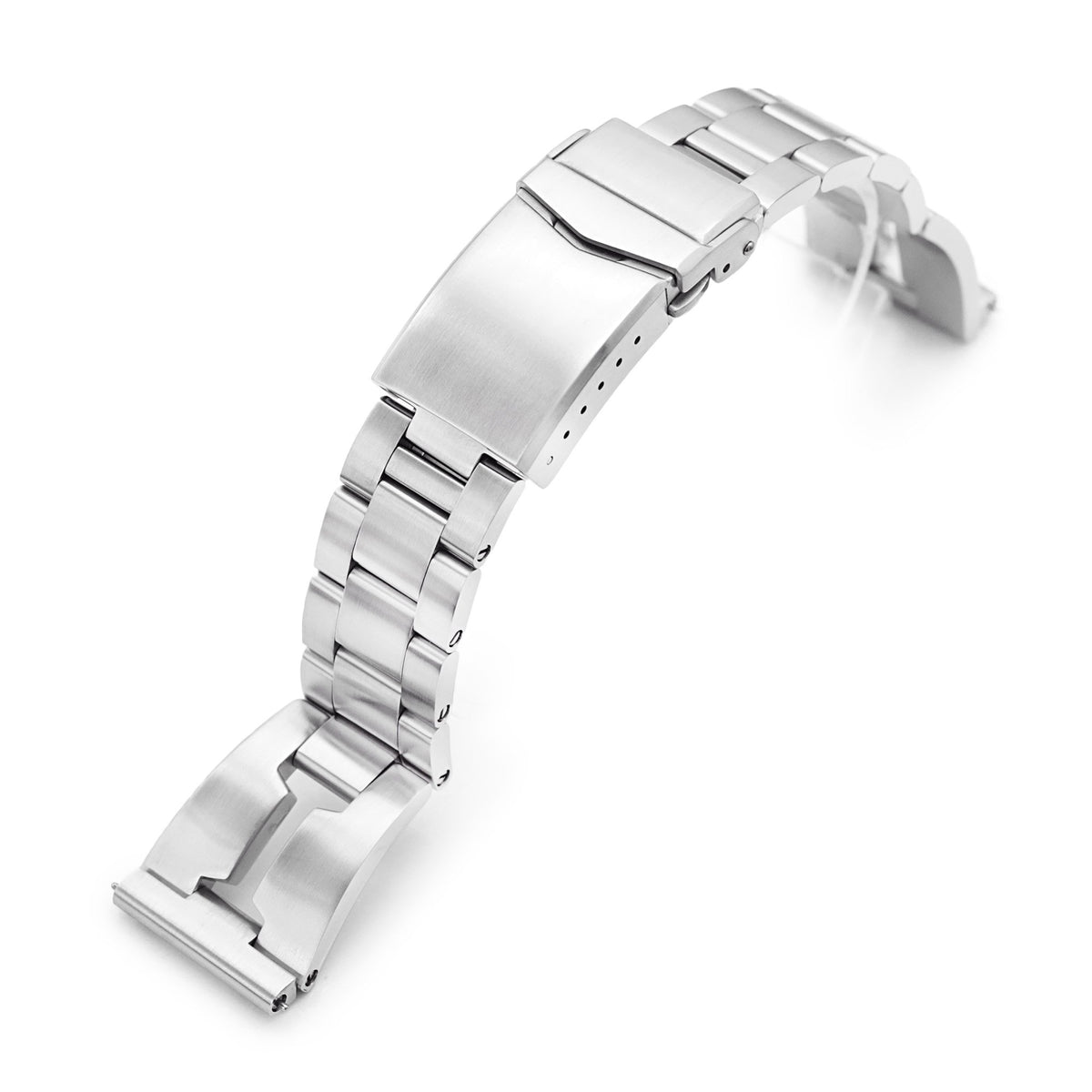 22mm Retro Shaver Blade QR Watch Band Straight End Quick Release, 316L Stainless Steel Brushed V-Clasp Strapcode Watch Bands