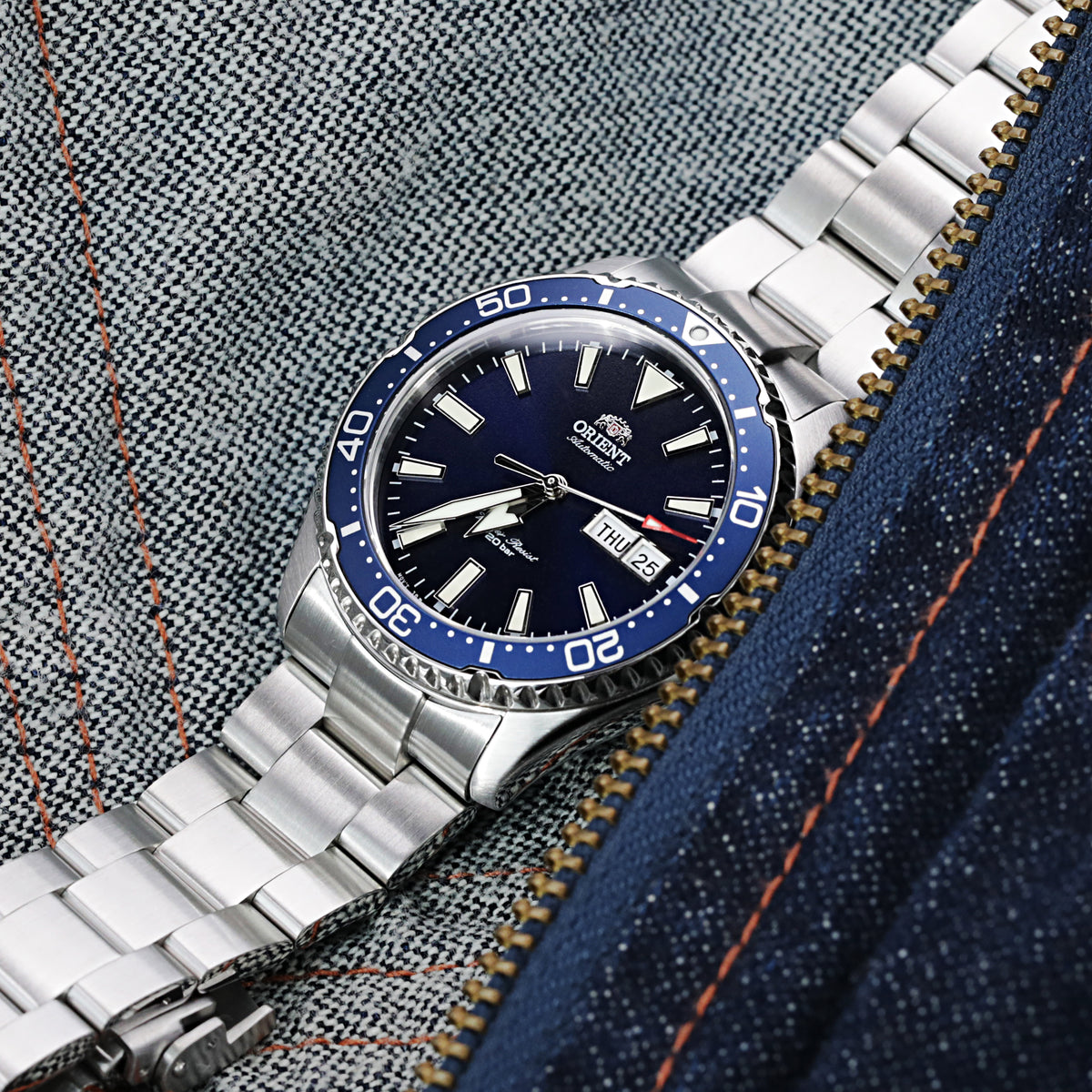 Super-O Boyer 22mm Stainless Steel Bracelet for Orient Kamasu