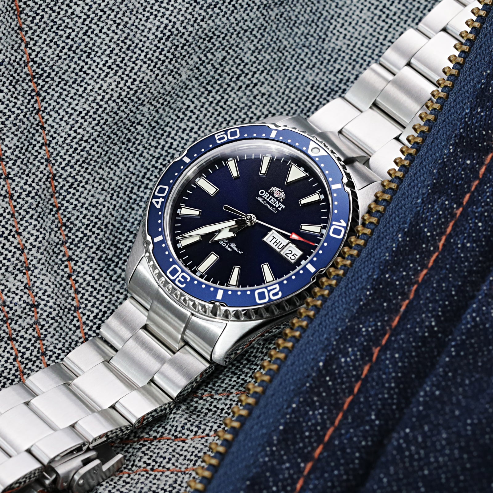 Super-O Boyer 22mm Stainless Steel Bracelet for Orient Kamasu