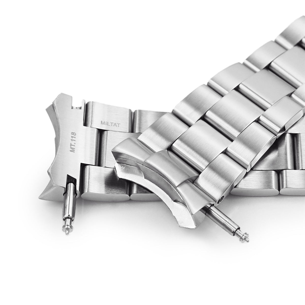 22mm Super-O Boyer 316L Stainless Steel Watch Band for Seiko 5, Brushed V-Clasp Strapcode Watch Bands