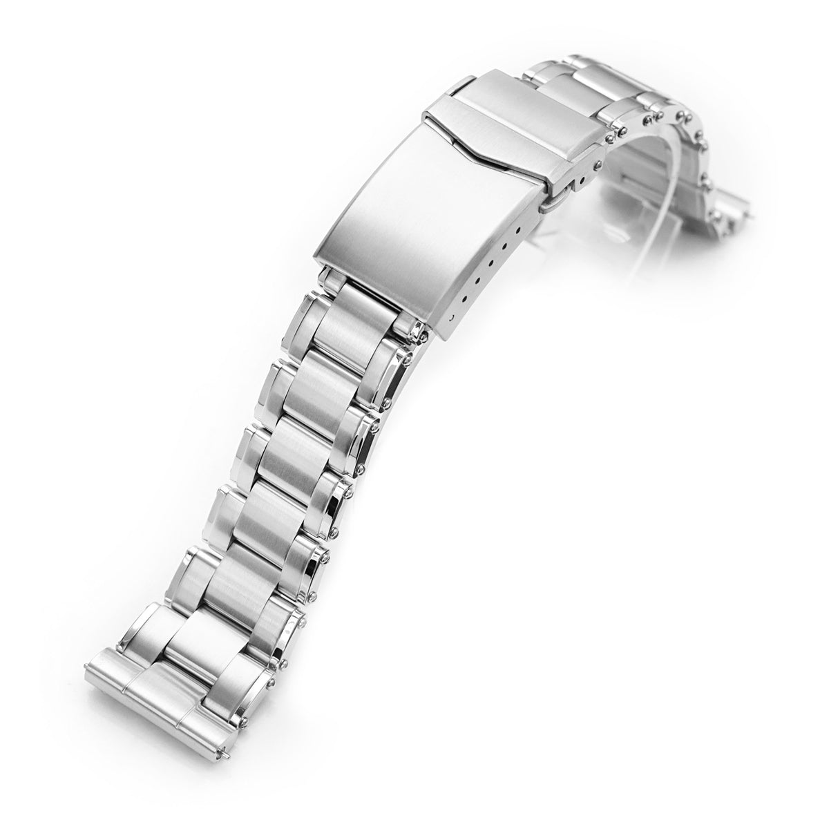 22mm Metabind QR Watch Band Straight End Quick Release, 316L Stainless Steel Brushed V-Clasp Strapcode Watch Bands