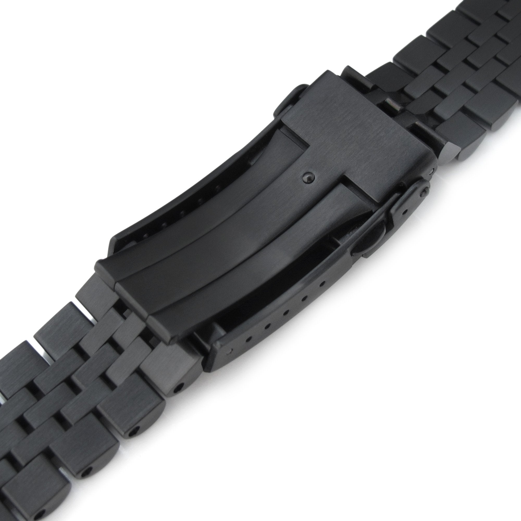 22mm Super-J Louis 316L Stainless Steel Watch Band for Seiko new Turtles SRPC49, Diamond-like Carbon (DLC coating) V-Clasp Strapcode Watch Bands