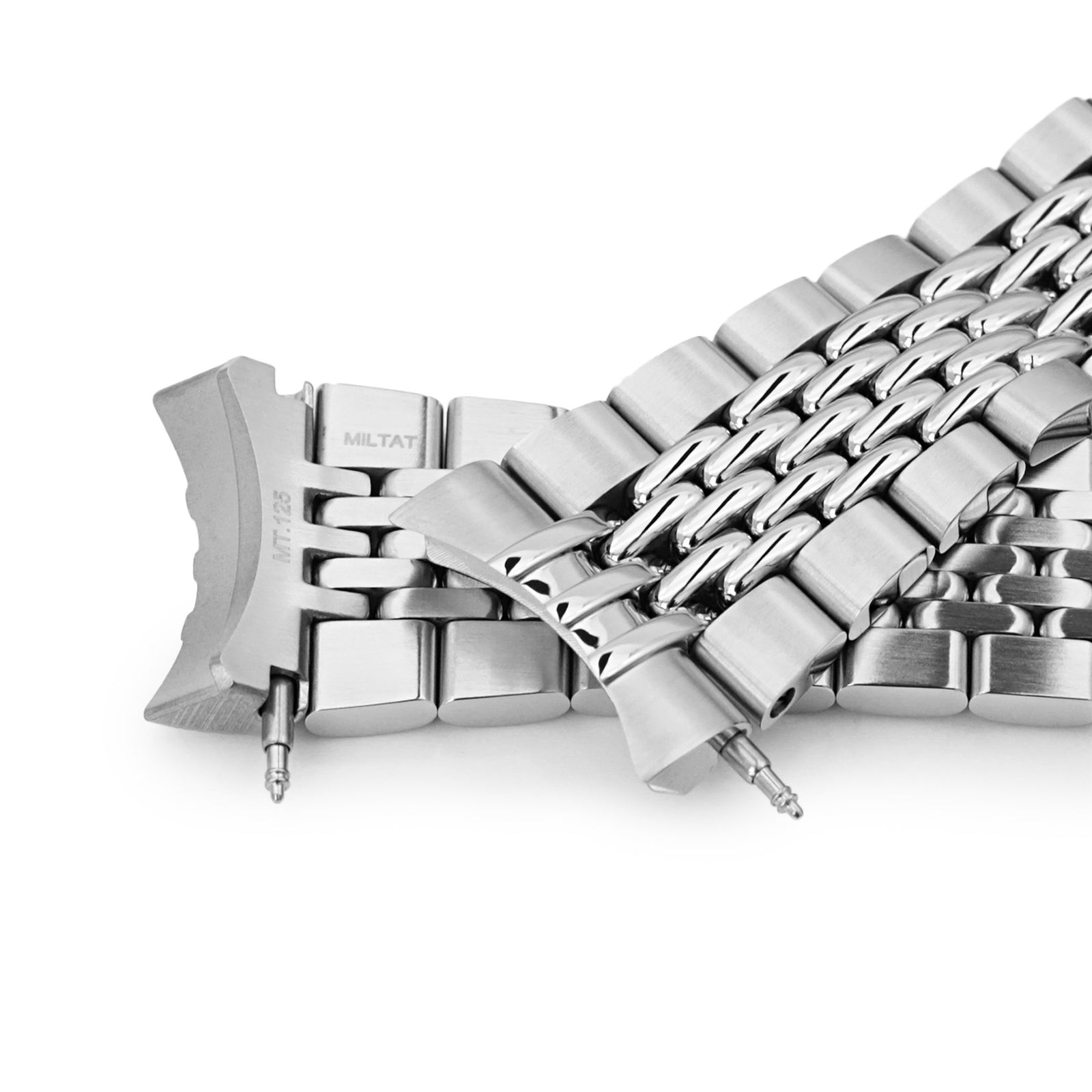 22mm Goma BOR 316L Stainless Steel Watch Band for Orient Kamasu, Brushed and Polished V-Clasp Strapcode Watch Bands