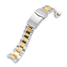 Bracelet Super-O Boyer 22mm pour Seiko SKX007 SKX009 SKX011, acier inoxydable - Maillons centraux polis IP or bicolore, boucle V Diver 18mm