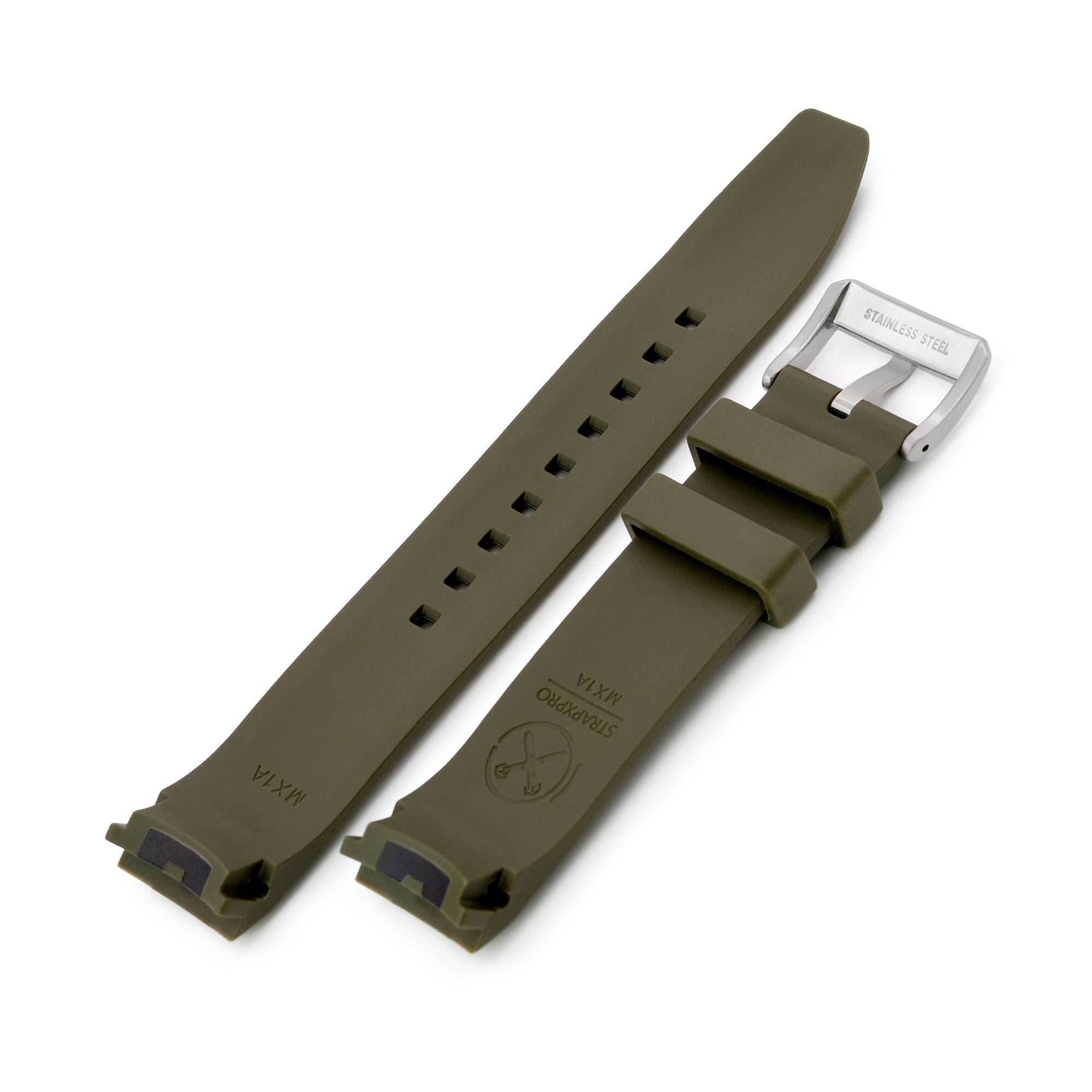 StrapXPro Lite - MX1A Rubber Strap for New Seiko Monster 4th Gen., Military Green Strapcode Watch Bands